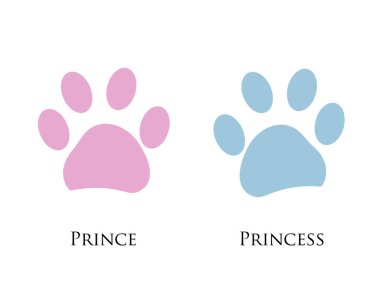 Köpek Yazdır pençe. Kız, erkek. Prens, Prenses