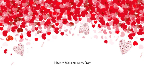 Feliz Día San Valentín Con Brillantes Corazones Bokeh Amor San — Vector de stock