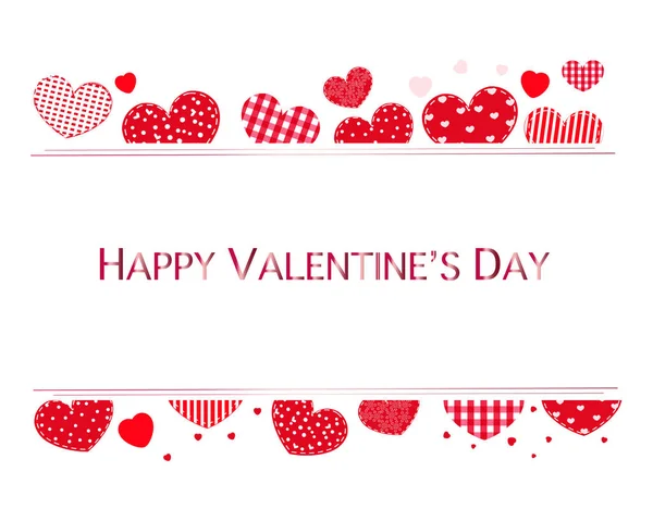 Valentine Hearts Happy Valentines Day Text Valentines Day Wallpaper — Stock Vector