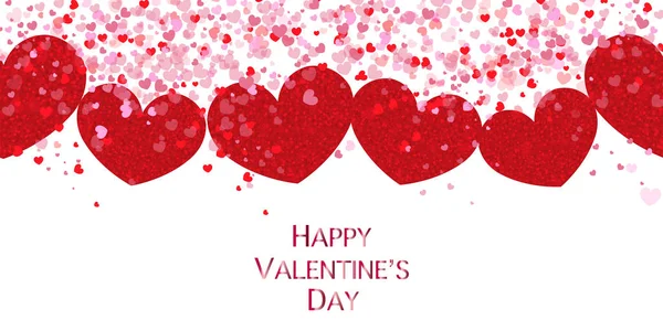 Happy Valentine Day Card Love Valentine Hearts Banner Style Background —  Vetores de Stock