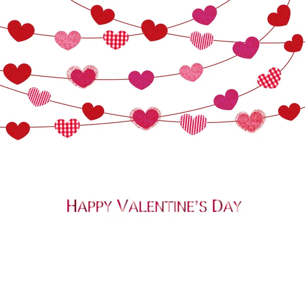 Hangende Love Valentijnsdag Happy Valentine Day Wenskaart — Stockvector