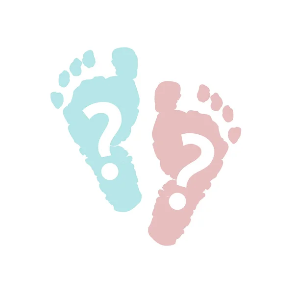 Empreintes Pieds Bébé Petite Fille Bébé Garçon Symbole Bébé Jumeau — Image vectorielle