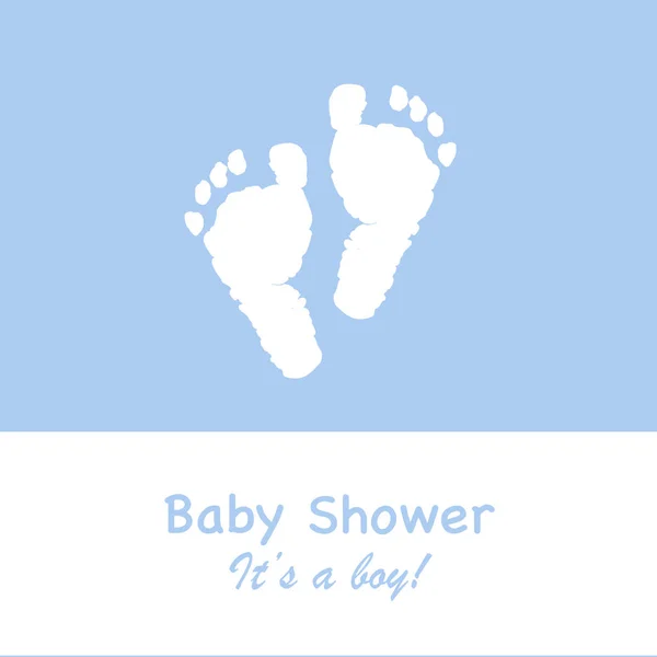 Babyfußabdrücke Blau Gefärbter Baby Boy Fußabdruck Baby Symbol Baby Shower — Stockvektor