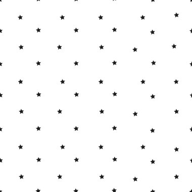 Kusursuz, küçük ölçekli siyah yıldızlar kumaş dizaynı. Vektör illüstrasyonu
