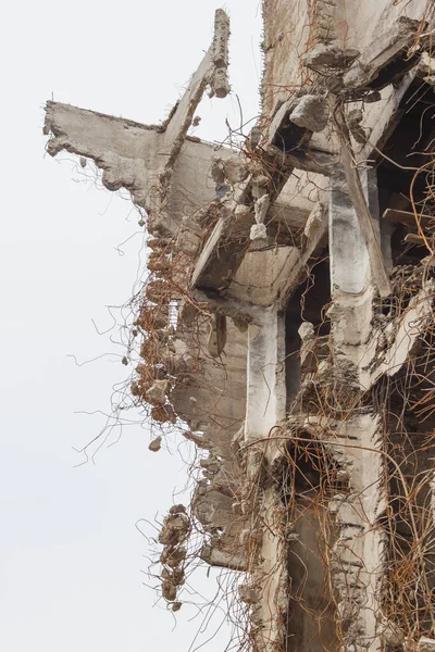 Construção Industrial Destruída Fragmento — Fotografia de Stock