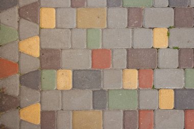 Renkli asfalt dokusu. Mozaik model. Parçayı Kapat.