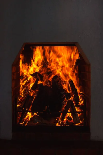 Brandend Vuur Textuur Van Vuur Achtergrond — Stockfoto