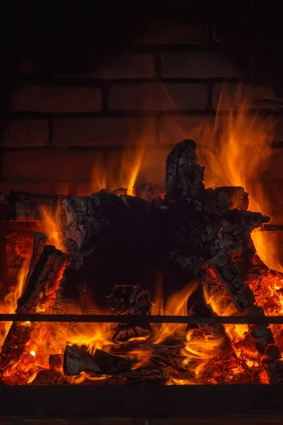 Brandend Vuur Textuur Van Vuur Achtergrond — Stockfoto