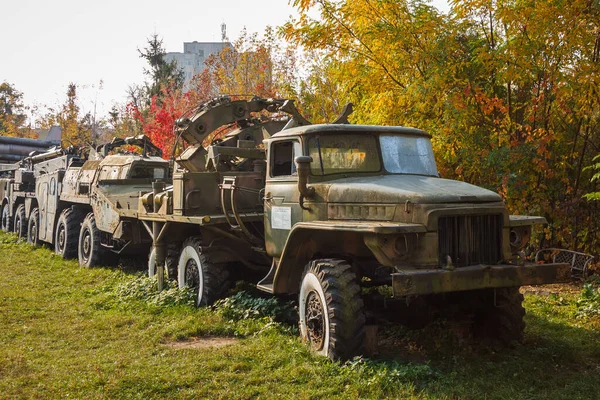 Lutsk Ukraina Oktober 2019 Gamla Och Övergivna Sovjetiska Militära Lastbil — Stockfoto