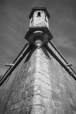 Ukrayna 'daki Podgoretskiy kalesi. Rönesans kalesi. Siyah ve beyaz