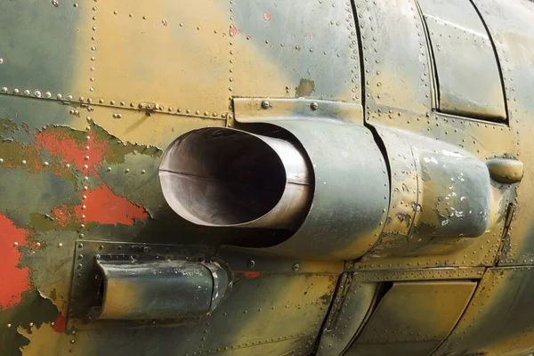 Detalhes Fuselagem Avião Antigo Superfície Camuflagem Antiga Com Tinta Esfoliada — Fotografia de Stock