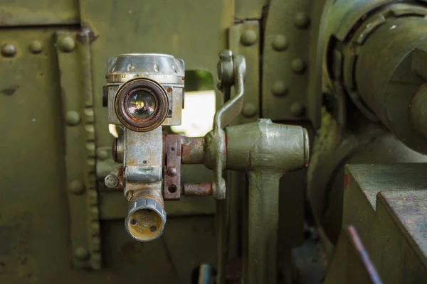 Оптический Прицел Советской Старой Артиллерийской Пушки Период Второй Мировой Фрагмент — стоковое фото