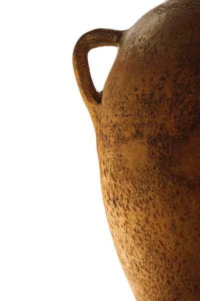 Fragment Old Clay Pot Close Small Depth Field — Stock Photo, Image