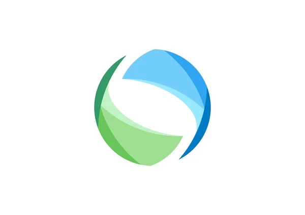 抽象要素球サークル幾何学ロゴ 自然生態スパ シンボル アイコン ベクトル デザイン — ストックベクタ