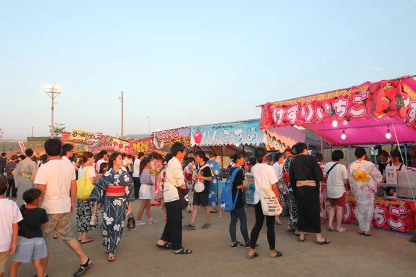 Kanazawa Japonsko Srpna 2018 Neznámí Lidé Návštěva Japonské Letní Festival — Stock fotografie