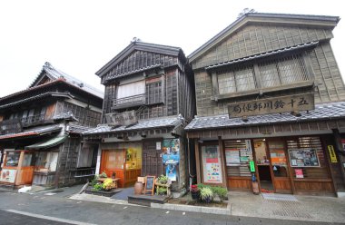 İMKB Japonya - 09 Kasım 2018: Okage Yokocho alışveriş caddesi İMKB Japonya'da İMKB Jingu shrine yakınındaki.