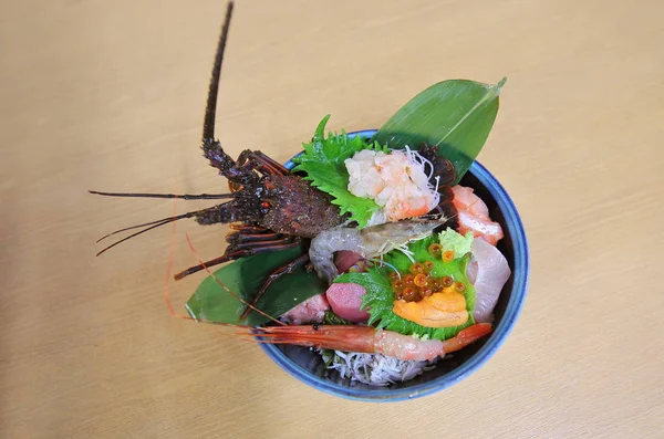 Ise Ebi Creveți Sashimi Castron Orez Kaisendon Alimente Scumpe Japoneze — Fotografie, imagine de stoc