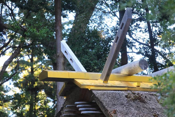 Tradycyjnej Drewnianej Konstrukcji Ise Jingu Shrine Japonia Miasta Ise — Zdjęcie stockowe