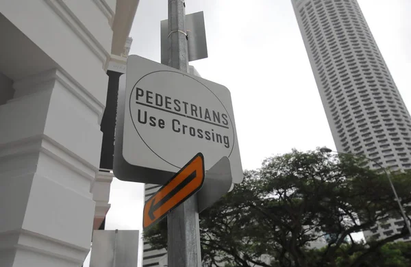 Segno Attraversamento Pedonale Singapore — Foto Stock