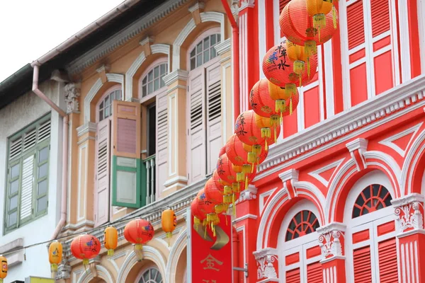 Singapore November 2018 Red Lantern Old House Chinatown Singapore — Stock Photo, Image