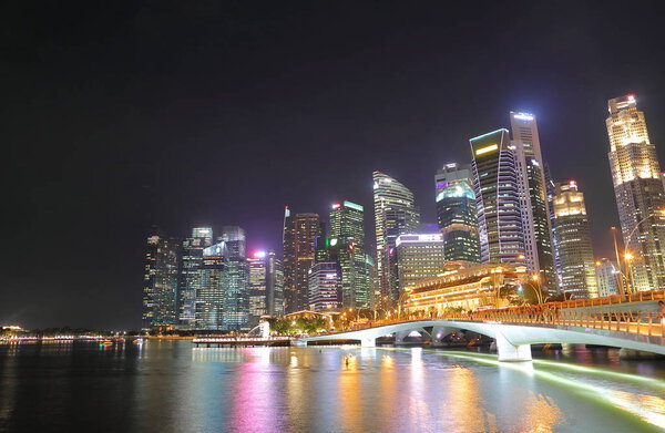 SINGAPORE - NOVEMBER 16, 2018: Singapore night cityscape