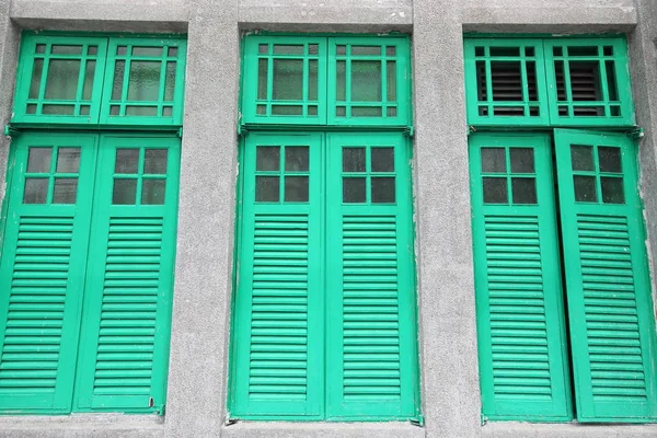 Green Window Shutters Background — Stock Photo, Image