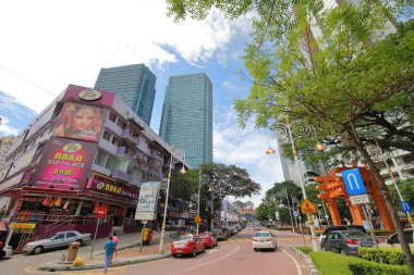 Kuala Lumpur Malezya - 20 Kasım 2018: Kuala Lumpur Malezya 'da kimliği belirsiz insanlar Küçük Hindistan' ı ziyaret etti