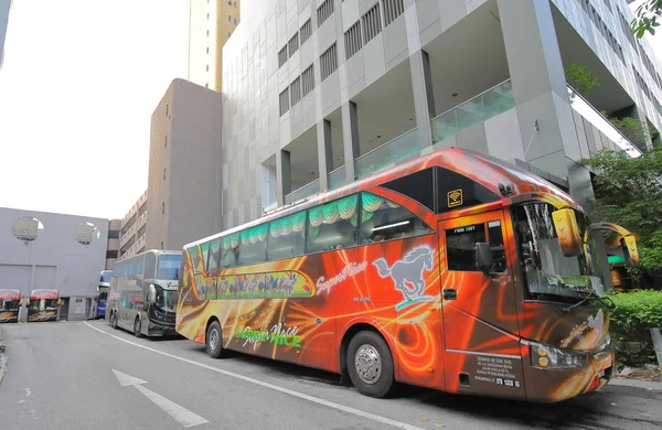 Singapur Noviembre 2018 Estacionamiento Autobuses Larga Distancia Complejo Golden Mile —  Fotos de Stock