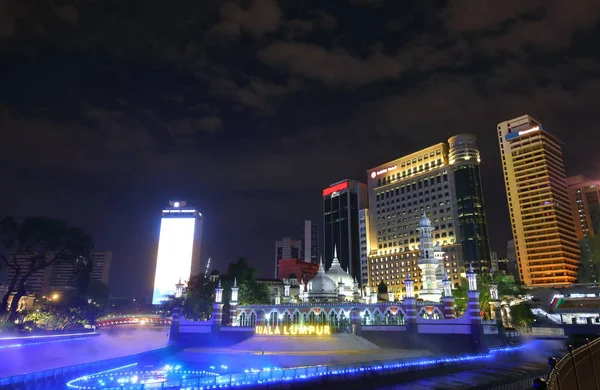 Paysage Urbain Nocturne Kuala Lumpur Malaisie — Photo