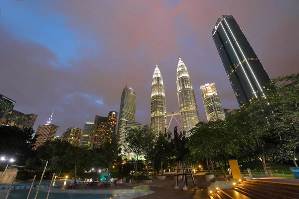 Kuala Lumpur Gece Cityscape Malezya — Stok fotoğraf
