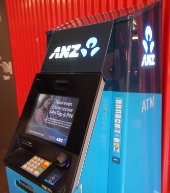 Melbourne Avustralya - 28 Kasım 2018: Anz banka Atm Melbourne Avustralya