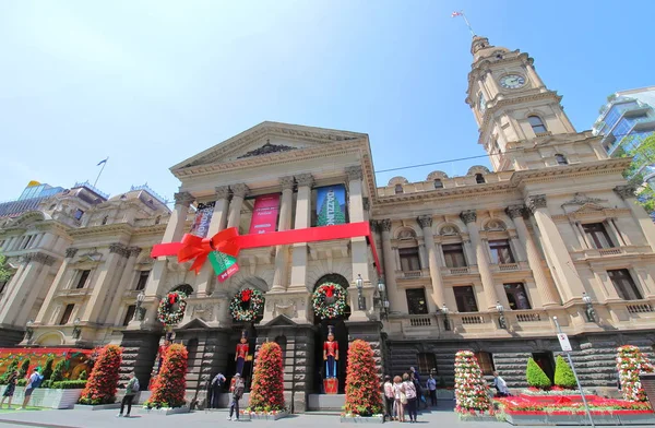 Melbourne Australia Noviembre 2018 Personas Identificadas Visitan Ayuntamiento Decoloración Navidad —  Fotos de Stock