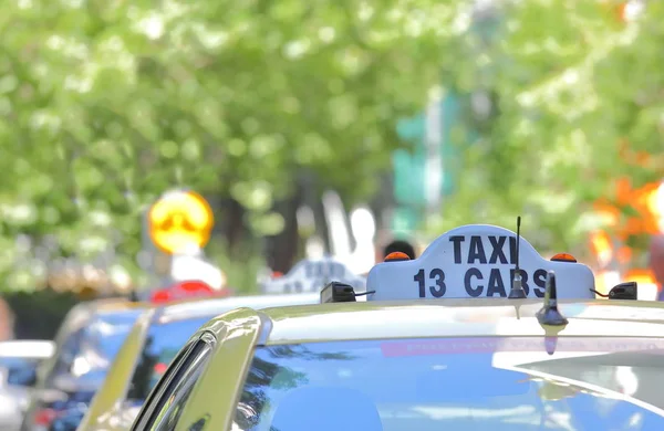 Melbourne Australië November 2018 Taxi Wachten Passagiers Het Centrum Van — Stockfoto