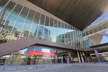 Melbourne Avustralya - 30 Kasım 2018: Kimliği belirsiz kişi ziyaret Kongre ve Sergi Sarayı Melbourne Avustralya