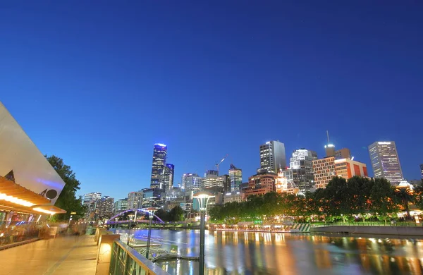 Paysage Urbain Nocturne Melbourne Australie — Photo