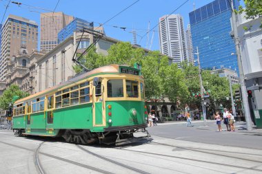 Melbourne Avustralya - 1 Aralık 2018: şehir Melbourne Avustralya çalıştırmak tramvay