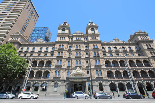 MELBOURNE AUSTRALIA - DECEMBER 1, 2018: Historical Hotel Windsor in Melbourne Australia