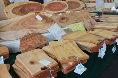 Melbourne Avustralya - 1 Aralık 2018: Kraliçe Victoria Pazar Melbourne Avustralya Ahşap Doğrama Kurulu ekran