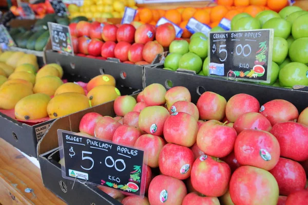 Melbourne Australia Diciembre 2018 Tienda Frutas Mercado Queen Victoria Melbourne — Foto de Stock