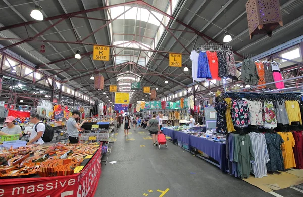 Melbourne Austrália Dezembro 2018 Pessoas Não Identificadas Visitam Mercado Queen — Fotografia de Stock