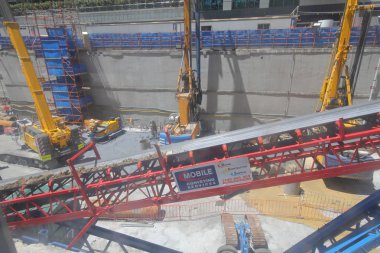 Melbourne Avustralya - 4 Aralık 2018: Yeni Metro tren tünel inşaat alanında Melbourne Avustralya