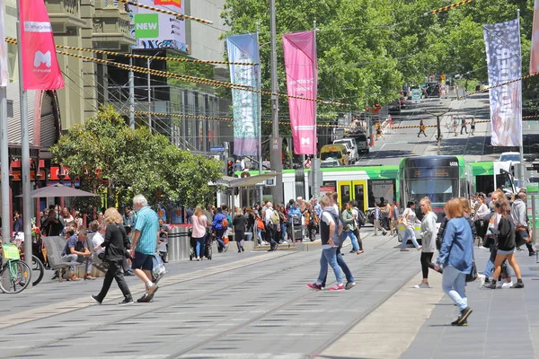 Melbourne Australia December 2018 Unidentified People Visit Bourke Street Shopping — Stock Photo, Image