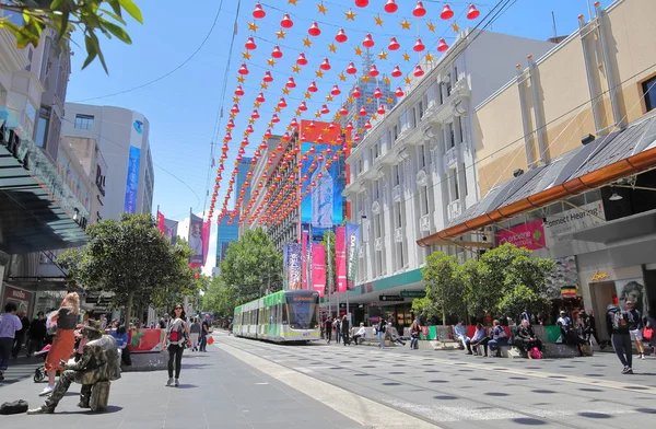 Melbourne Australia December 2018 Unidentified People Visit Bourke Street Shopping — Stock Photo, Image