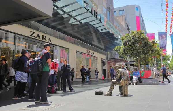 Melbourne Australia December 2018 Unidentified Street Statue Man Perform Melbourne — Stock Photo, Image