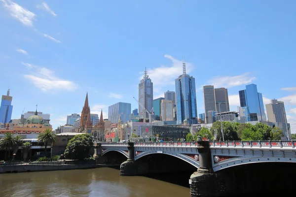 Centrum Stadsgezicht Melbourne Australië — Stockfoto