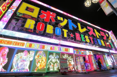 Tokyo Japonya - 12 Aralık 2018: Robot Restoran Shinjuku Tokyo Japonya
