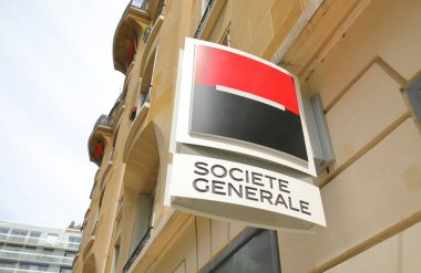 Paris Fransa - 22 Mayıs 2019: Societe Generale bank France