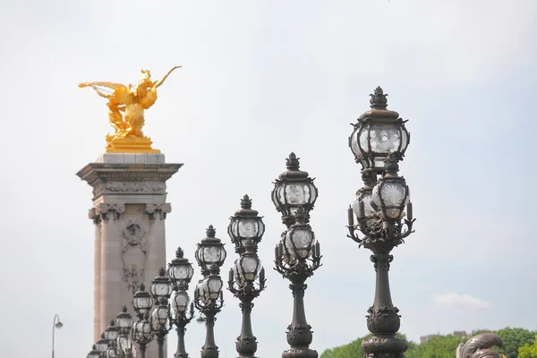 Alexandre Iii Híd Történelmi Építészet Párizs Franciaország — Stock Fotó