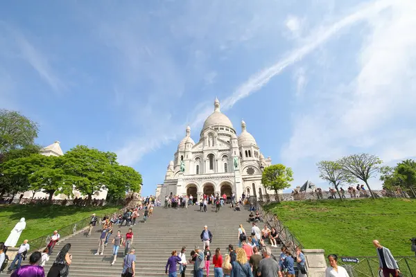 Paris Fransa Mayıs 2019 Kimliği Belirsiz Kişiler Sacre Coeur Katedralini — Stok fotoğraf