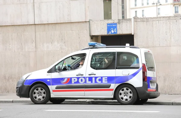 Parijs Frankrijk Mei 2019 Politie Auto Geparkeerd Het Centrum Van — Stockfoto